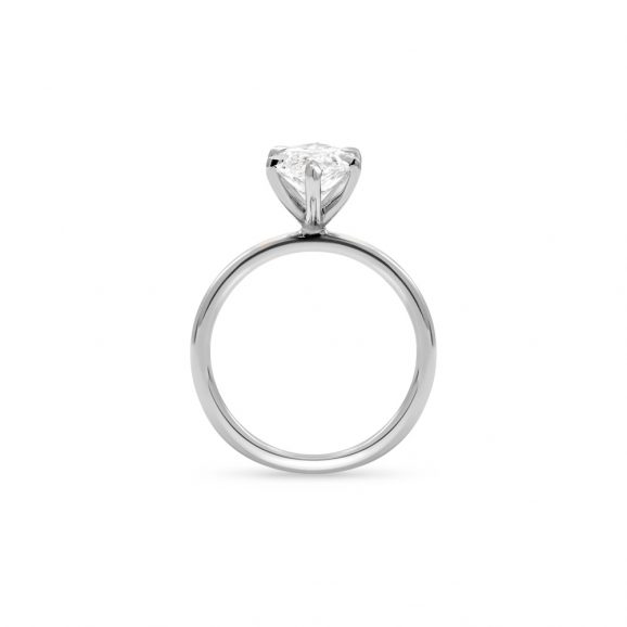 Slimline Solitaire (6-Claw) | 18k White Gold/Platinum - Image 5