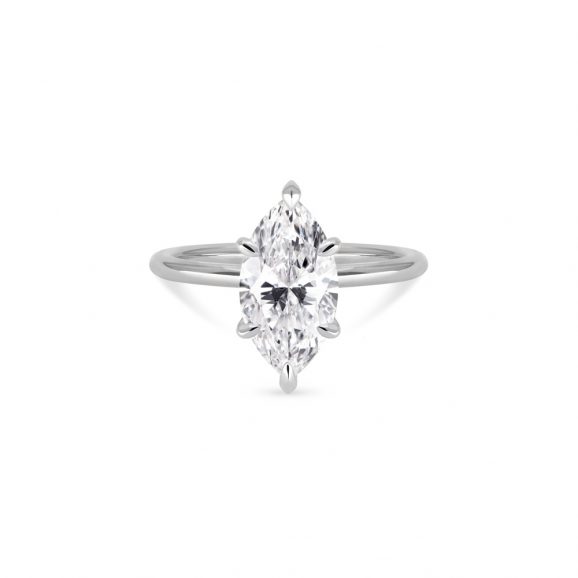 Slimline Solitaire (6-Claw) | 18k White Gold/Platinum - Image 4