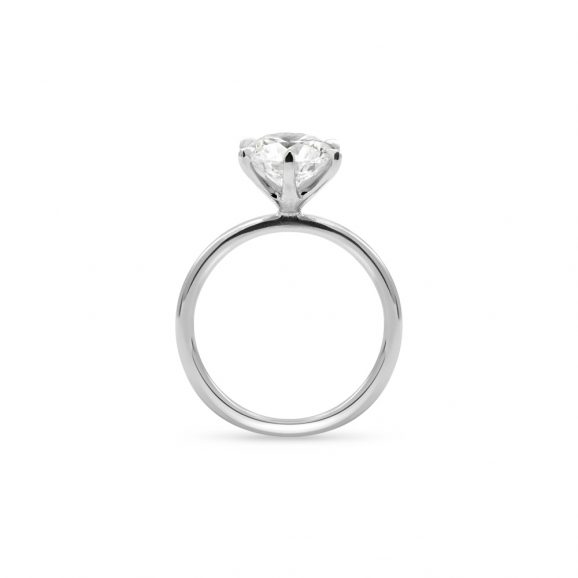 Slimline Solitaire (6-Claw) | 18k White Gold/Platinum - Image 2