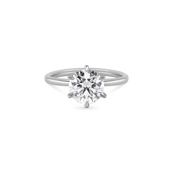 Slimline Solitaire (6-Claw) | 18k White Gold/Platinum